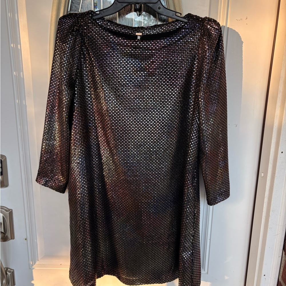Free People Shimmering Black Sequin Dress